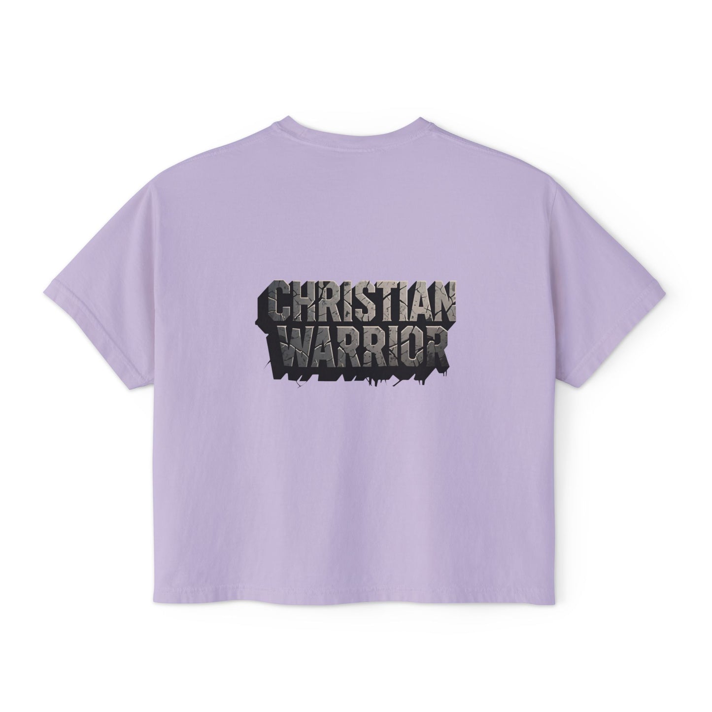 Christian Warrior Boxy Tee — Women's Faith Graphic Shirt