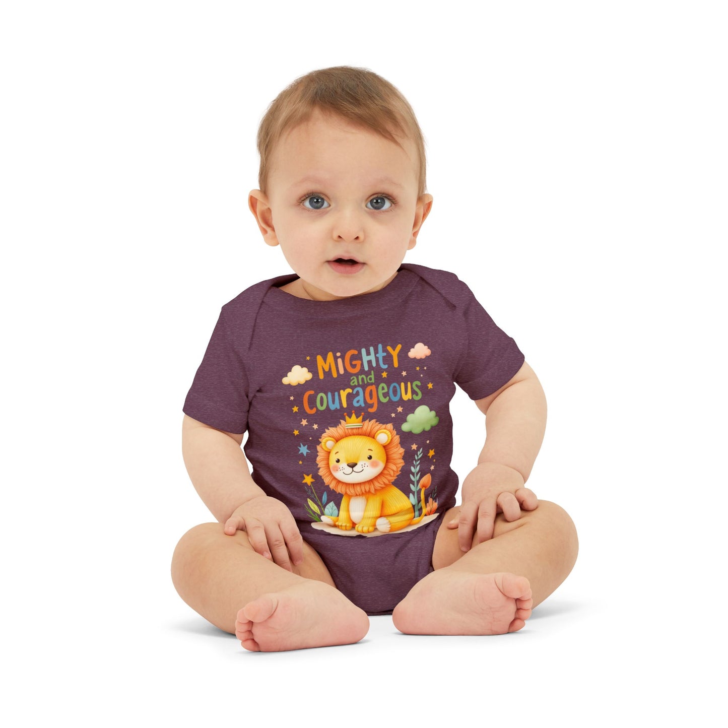 Mighty and Courageous Lion Infant One‑Piece Bodysuit | Perfect Gift for Baby Showers | Birthday Gifts