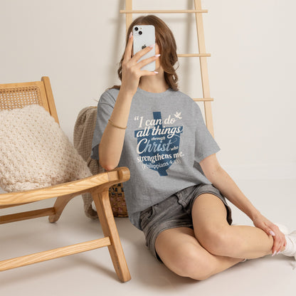 Philippians 4:13 Cotton Tee — "I Can Do All Things" Christian Prayer T-Shirt