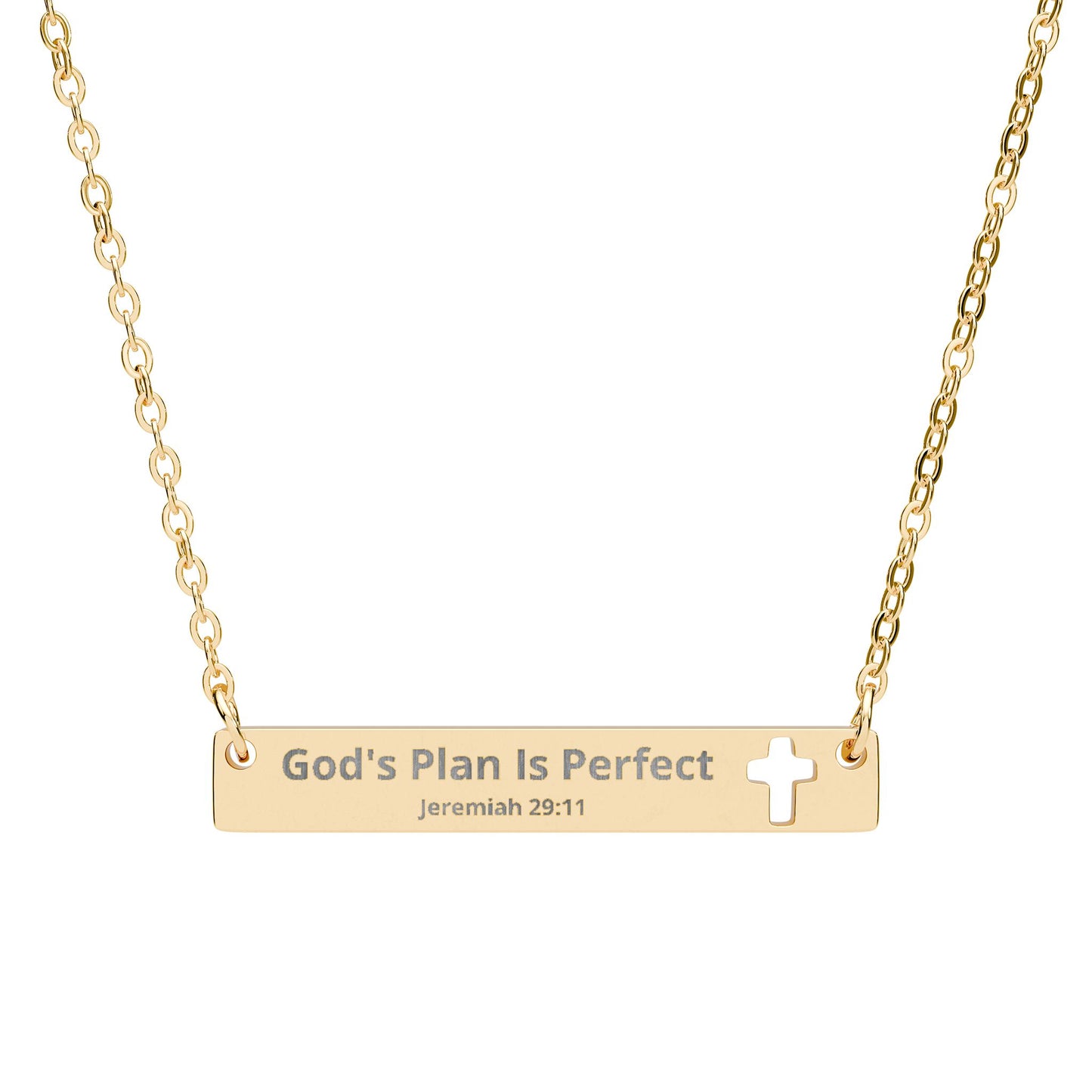Cross Bar Necklace  God's Plan Is Perfect | Unique Faith Jewelry for Family and Friends