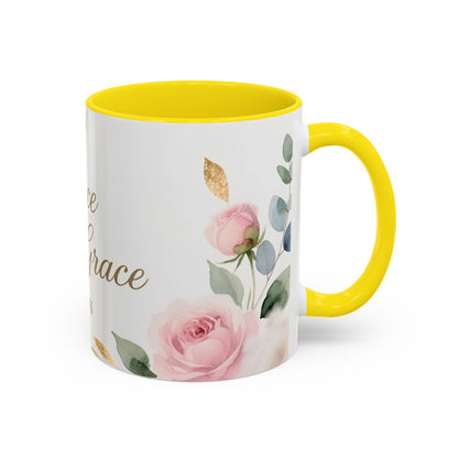 Grace Upon Grace Coffee Mug — Floral John 1:16 Scripture Accent Mug