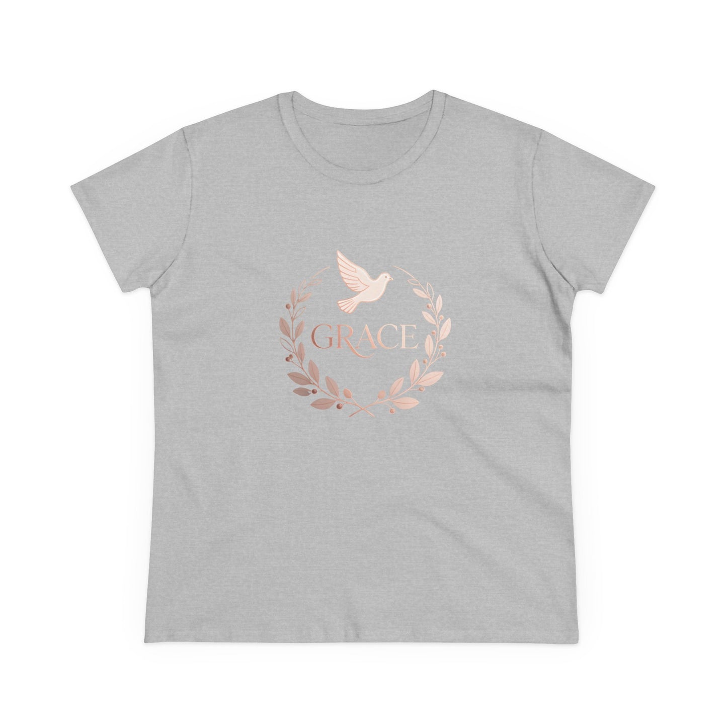 Graceful Dove Wreath Tee — Women's Rose-Gold Reminder Tee