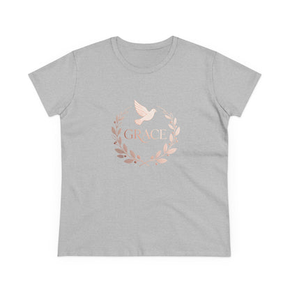 Graceful Dove Wreath Tee — Women's Rose-Gold Reminder Tee