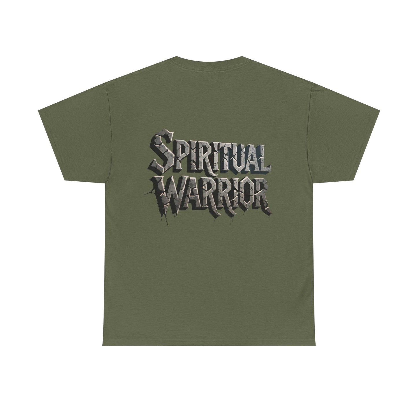 Spiritual Warrior T-Shirt — Gothic Lettering Faith & Strength Tee