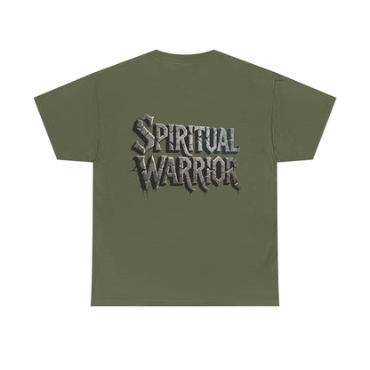 Spiritual Warrior T-Shirt — Gothic Lettering Faith & Strength Tee