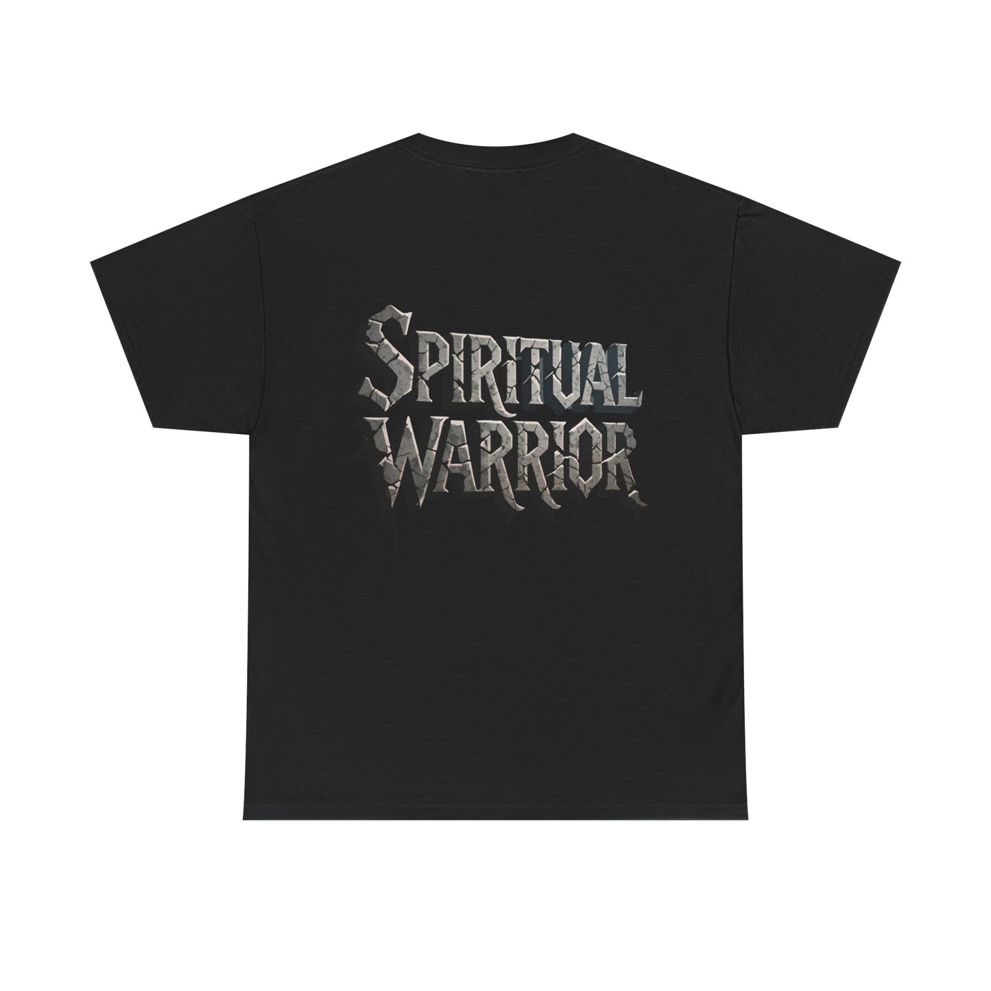 Spiritual Warrior T-Shirt — Gothic Lettering Faith & Strength Tee