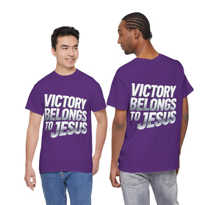 Victory Belongs to Jesus T-Shirt — Heavyweight Christian Faith Tee