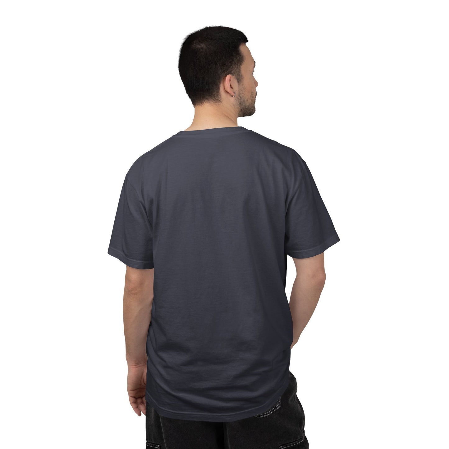 Garment-Dyed Statement Tee — Bold Single-Word Typographic Front