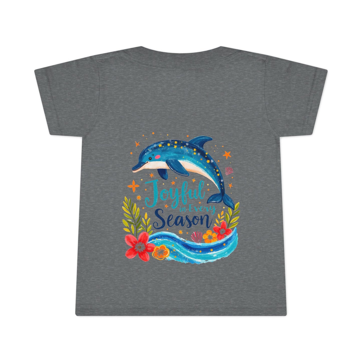 Joyful Sea Season Toddler T-Shirt — Dolphin Floral Kids Tee