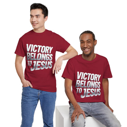 Victory Belongs to Jesus T-Shirt — Heavyweight Christian Faith Tee