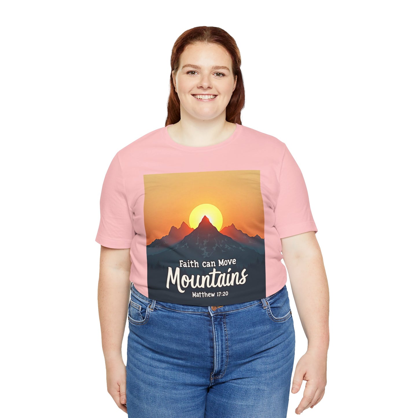 Faith Can Move Mountains T-Shirt | Mountain Sunrise Matthew 17:20 | Meaningful Gift for believers | Perfect for Everyone