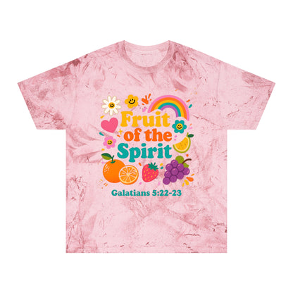 Fruit of the Spirit T-Shirt — Retro Rainbow & Fruit Christian Tee (Galatians 5:22-23)