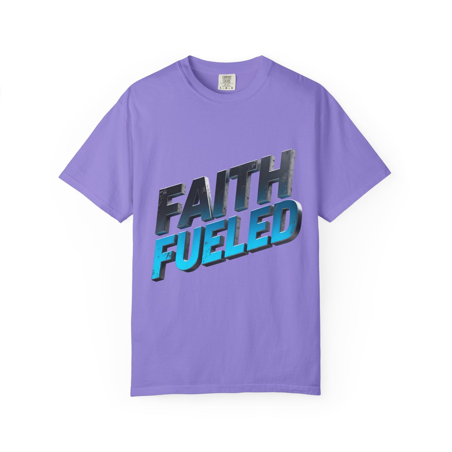 Faith Fueled Garment-Dyed Tee — Vintage Two-Tone Christian T-Shirt
