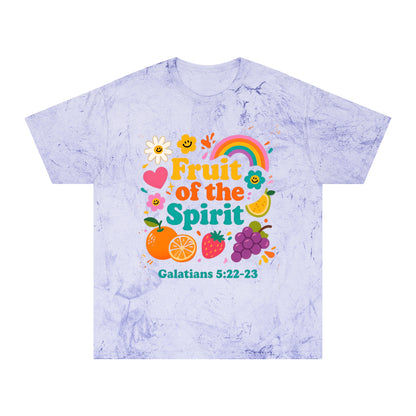 Fruit of the Spirit T-Shirt — Retro Rainbow & Fruit Christian Tee (Galatians 5:22-23)