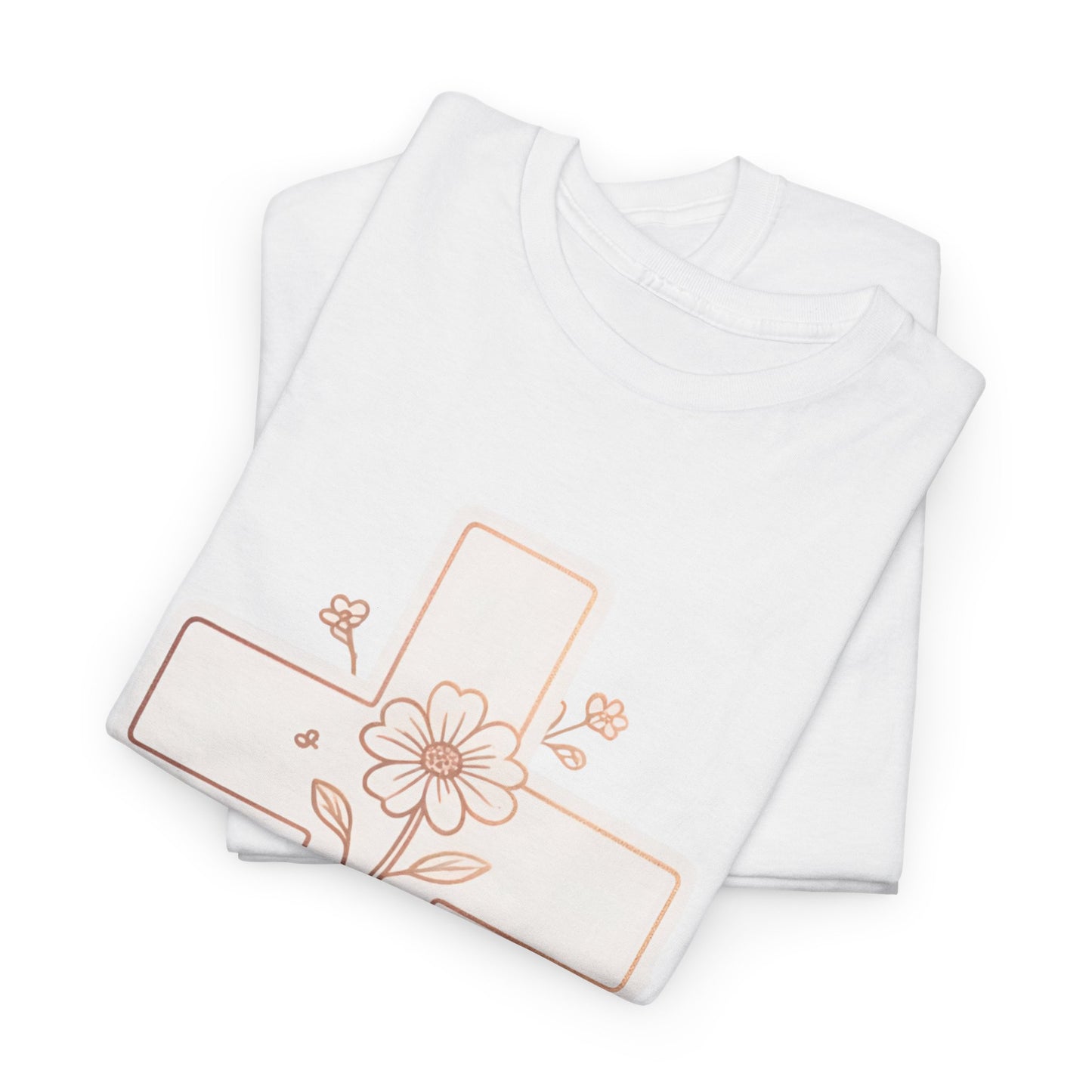 Floral Cross Tee — Delicate Bloom Christian T-Shirt