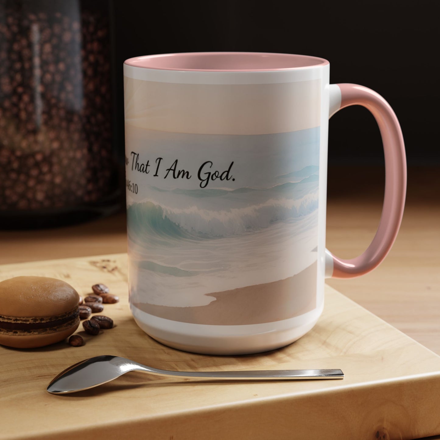Psalm 46:10 Ocean Coffee Mug – "Be Still and Know That I Am God" Inspirational Ceramic