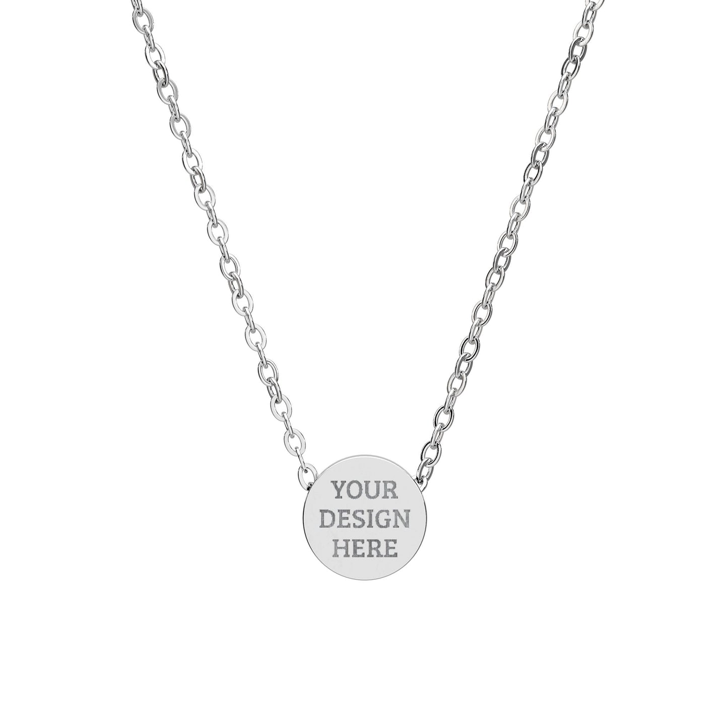 Custom Engraved Circle Pendant Necklace | Silver or Gold Jewelry Gift for Him & Her
