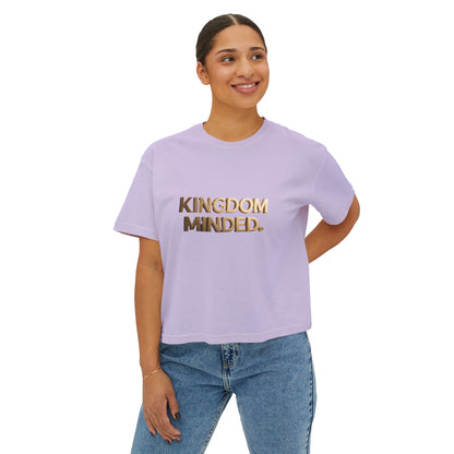 Kingdom Minded Boxy Tee — Women's Faith-Inspired Cropped T-Shirt