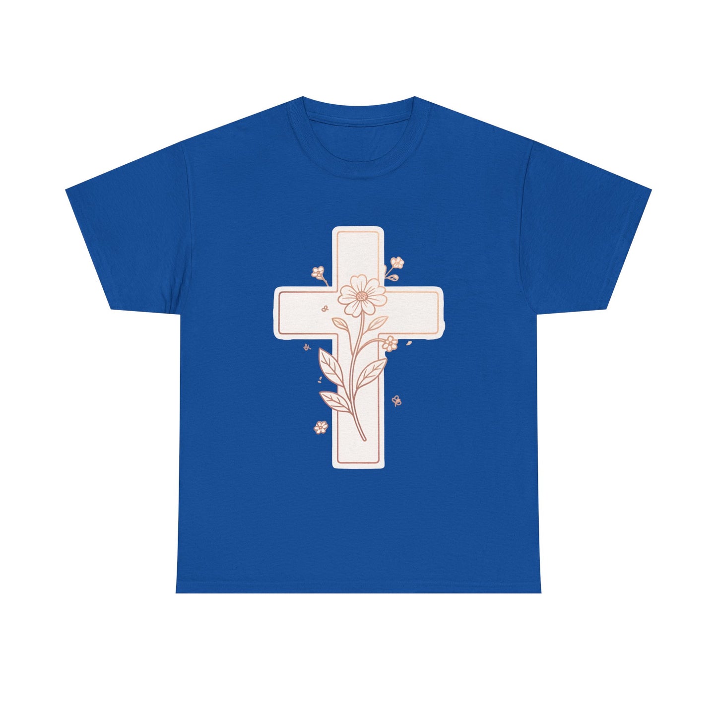 Floral Cross Tee — Delicate Bloom Christian T-Shirt