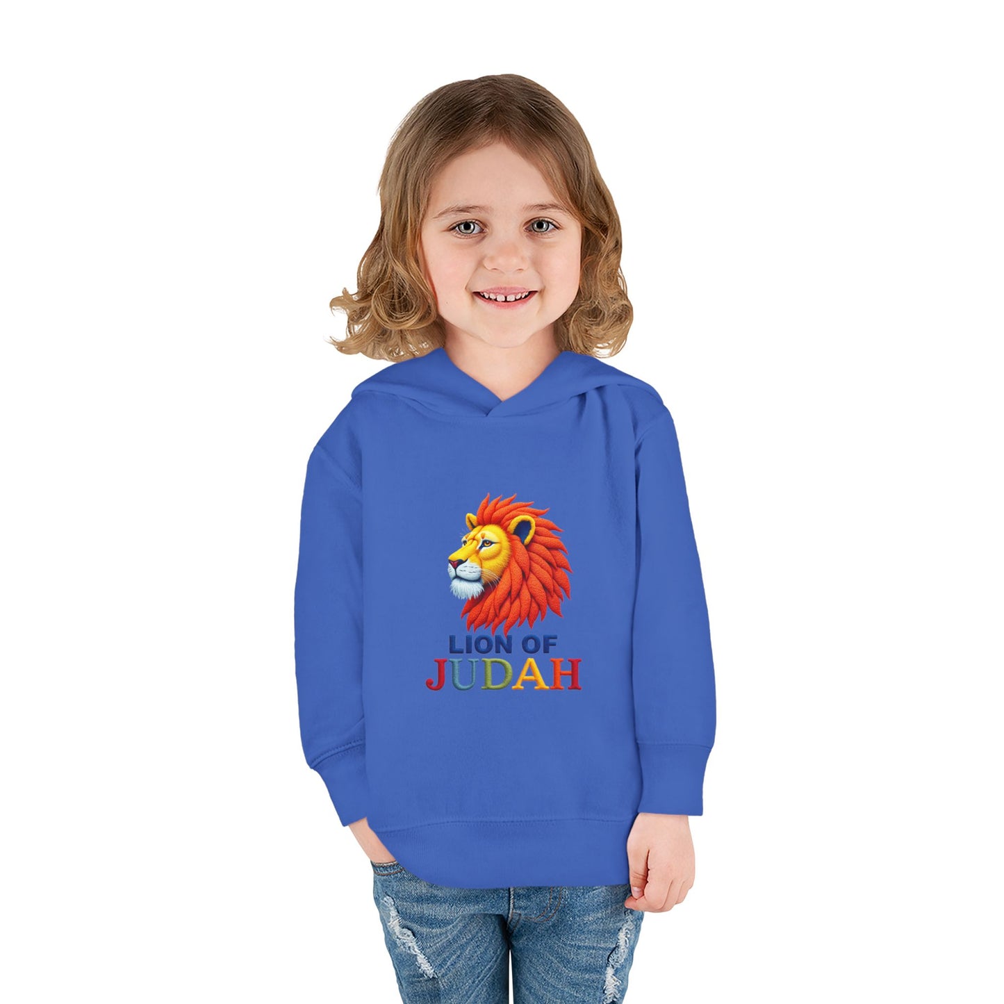 Lion of Judah Toddler Hoodie — Christian Kids Pullover with Colorful Lion Graphic