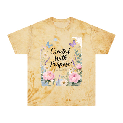 Created With Purpose Floral T‑Shirt Meaningful Gifts