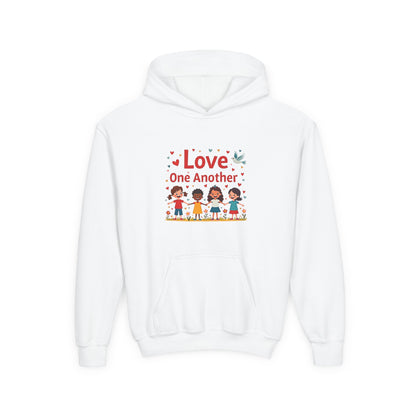 Love One Another Youth Hoodie — Kids' Inclusive Friendship Sweatshirt