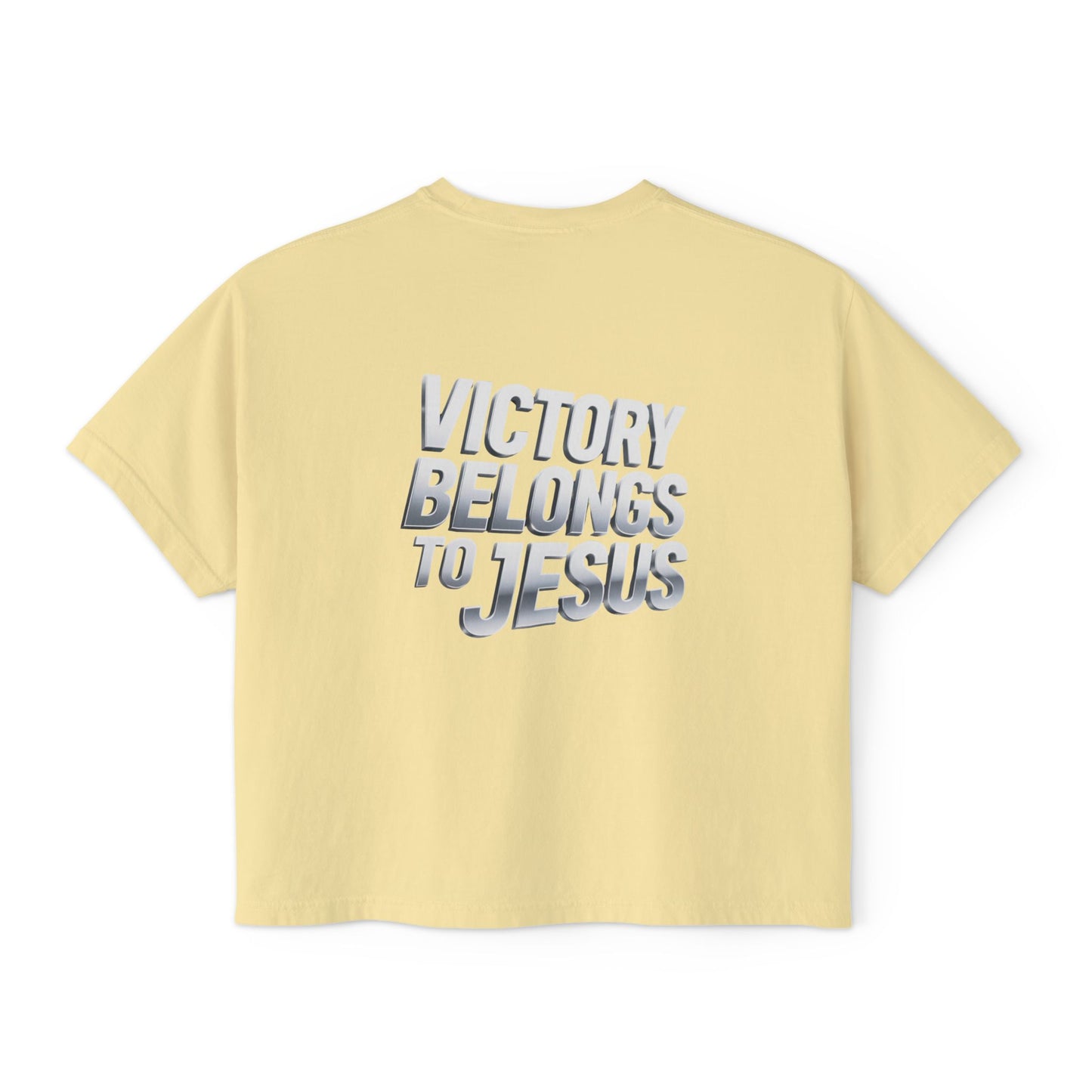 Victory Belongs to Jesus Boxy Tee — Christian Faith Graphic Tee
