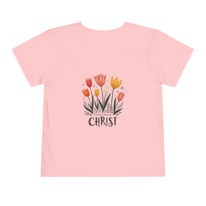 Cute Tulip Floral Christ Tee for Toddlers | Daily Faith Inspiration | Ideal Gift for Kids