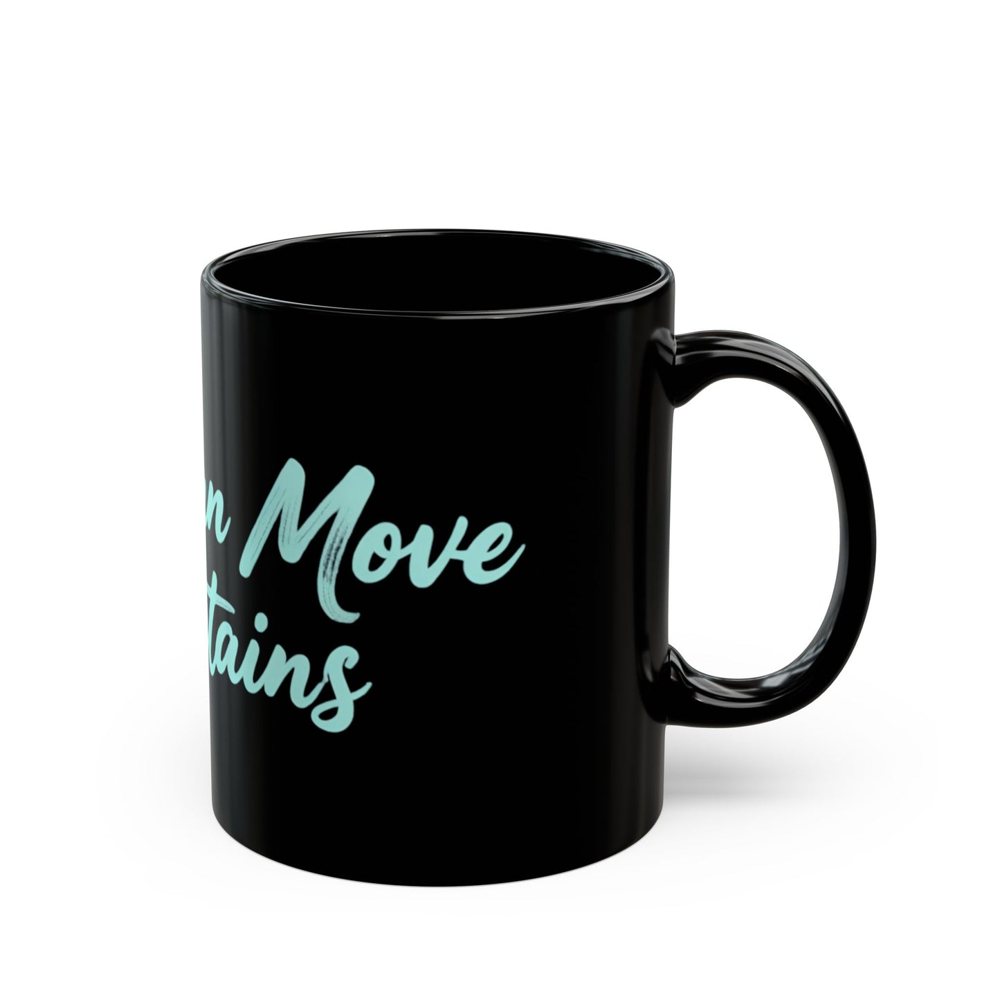Keep Going Black Ceramic Mug — Aqua Script Inspirational Coffee Cup (11oz & 15oz)