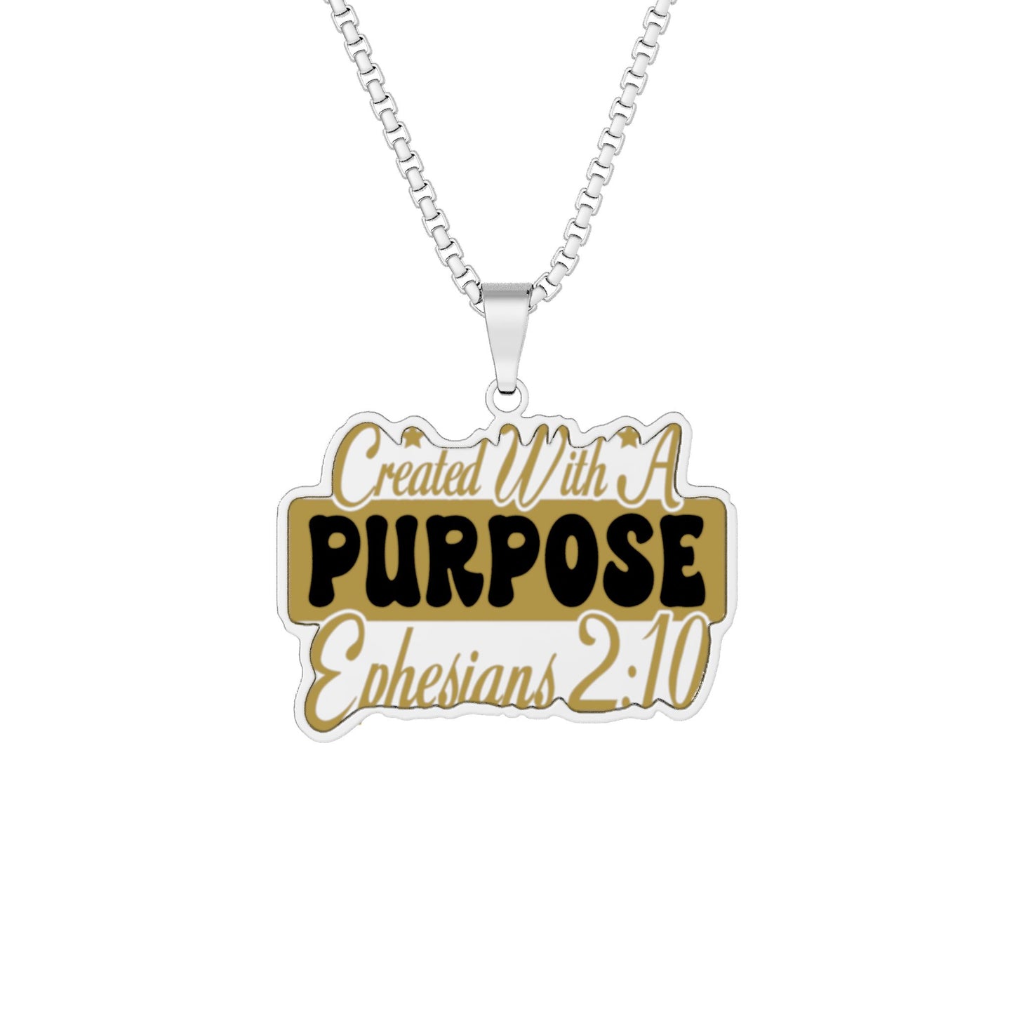 Purpose Custom Cut Photo Pendant Necklace — Personalized Ephesians 2:10 Inspirational Jewelry