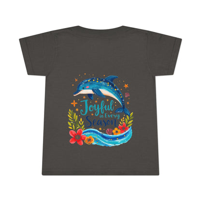 Joyful Sea Season Toddler T-Shirt — Dolphin Floral Kids Tee