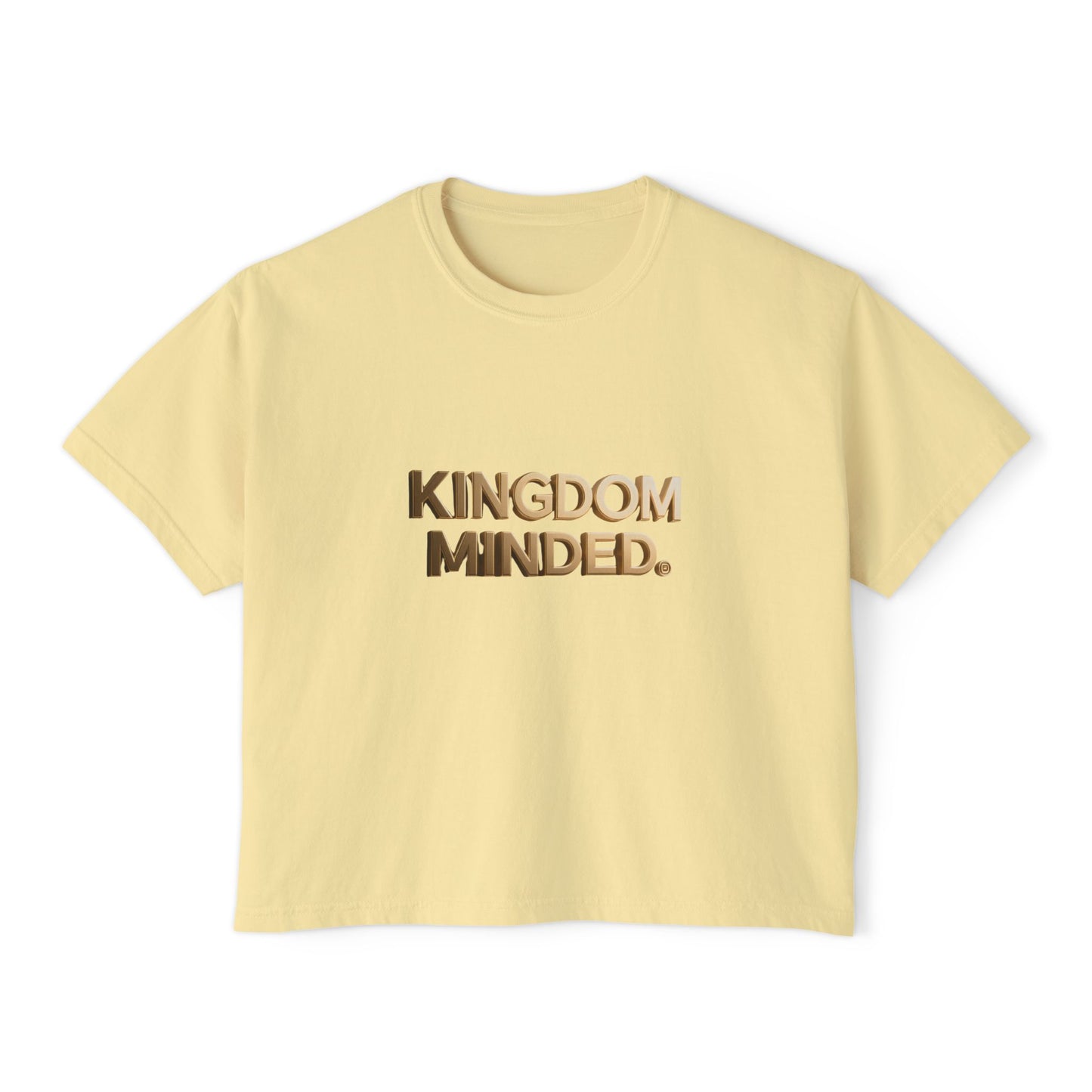 Kingdom Minded Boxy Tee — Women's Faith-Inspired Cropped T-Shirt