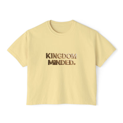 Kingdom Minded Boxy Tee — Women's Faith-Inspired Cropped T-Shirt