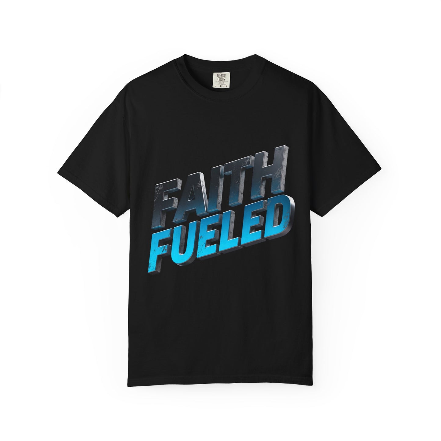 Faith Fueled Garment-Dyed Tee — Vintage Two-Tone Christian T-Shirt
