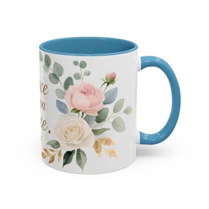 Grace Upon Grace Floral Coffee Mug — John 1:16 Scripture Accent Mug