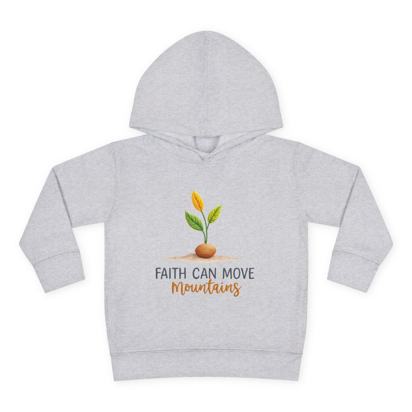 Toddler Hoodie - "Faith Can Move Mountains" Plant Graphic