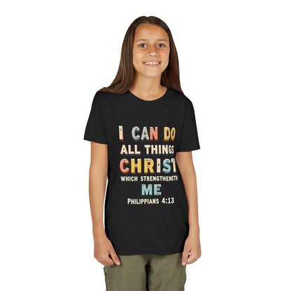 I Can Do All Things Christ Youth Tee | Philippians 4:13 Christian Kids Shirt