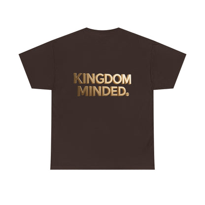 Faith & Focus Tee — Gold Typography Cotton Shirt