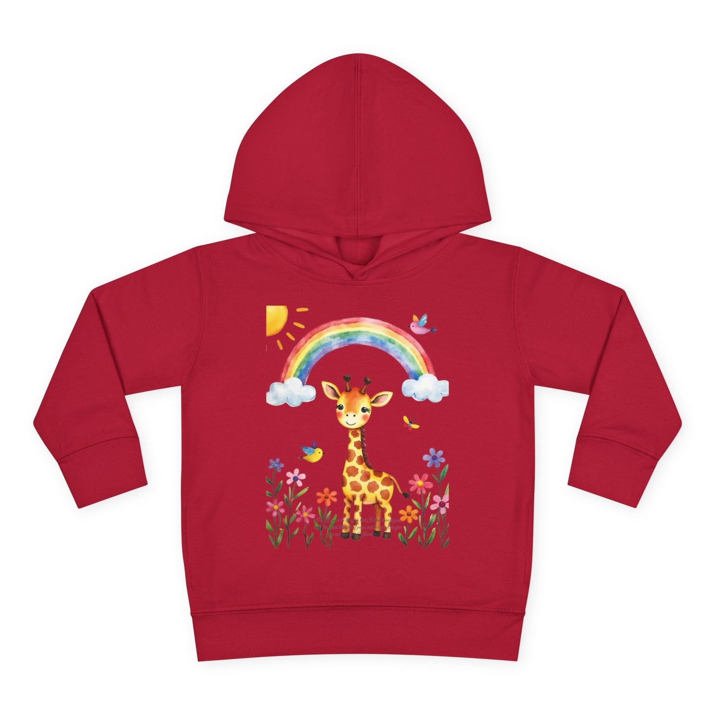 Toddler Hoodie — Giraffe Rainbow Floral Pullover