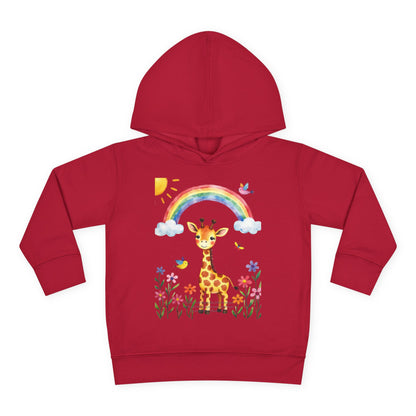 Toddler Hoodie — Giraffe Rainbow Floral Pullover