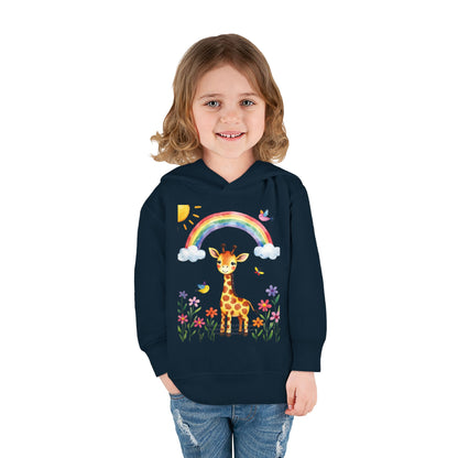 Toddler Hoodie — Giraffe Rainbow Floral Pullover