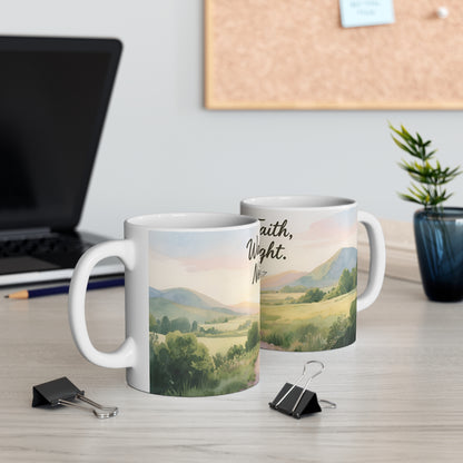 Walk by Faith, Not by Sight 11oz Ceramic Mug — Inspirational Morning Devotion Cup