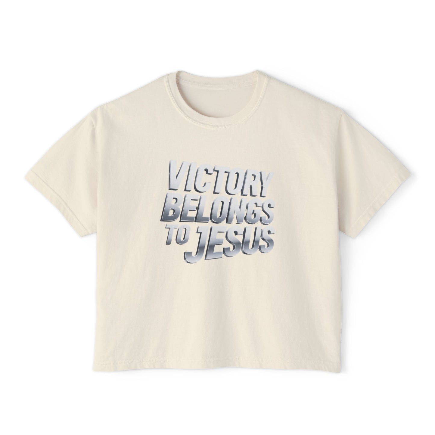 Victory Belongs to Jesus Boxy Tee — Christian Faith Graphic Tee