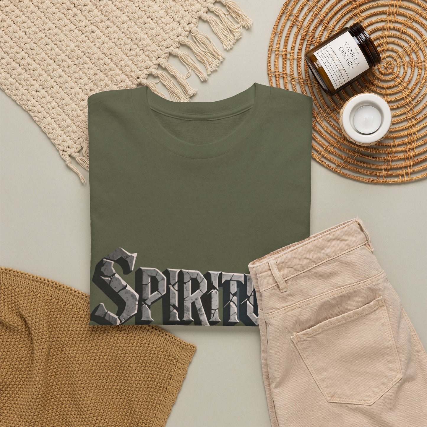 Spiritual Warrior T-Shirt — Gothic Lettering Faith & Strength Tee