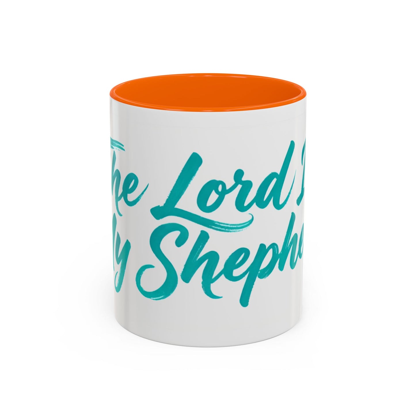 Scripture Accent Coffee Mug — Teal Hand-Lettered Encouragement (11/15 oz)