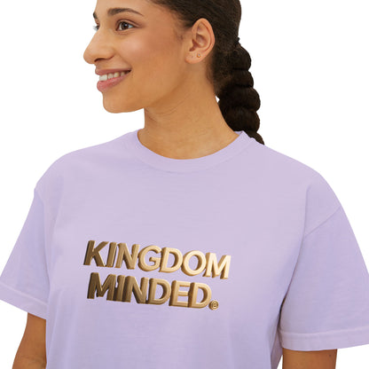Kingdom Minded Boxy Tee — Women's Faith-Inspired Cropped T-Shirt
