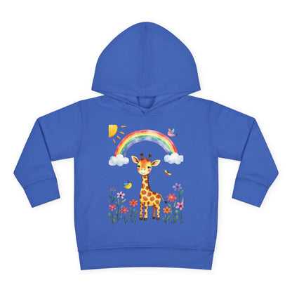 Toddler Hoodie — Giraffe Rainbow Floral Pullover