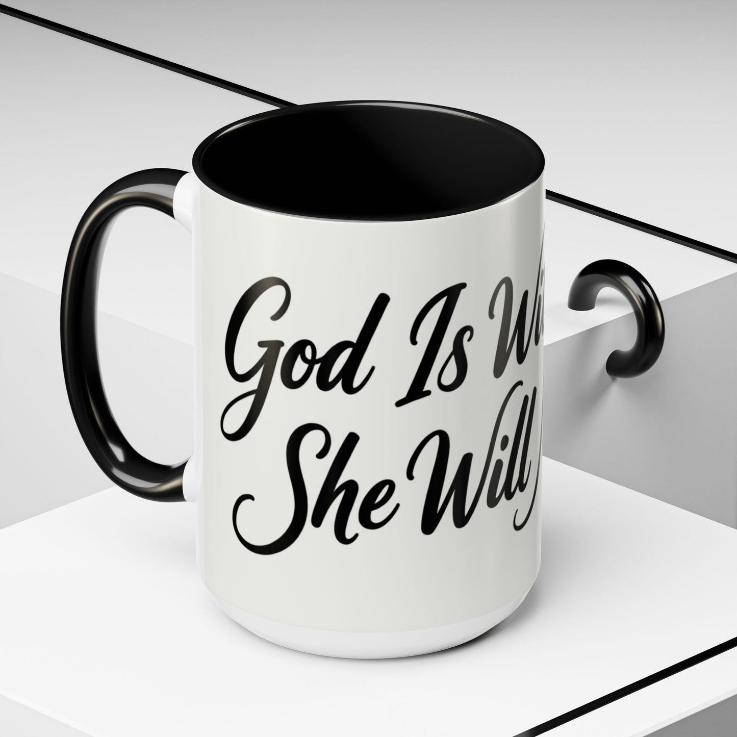 Inspirational Script Coffee Mug — "Strength Lives in Small, Steady Moments" (11/15 oz)
