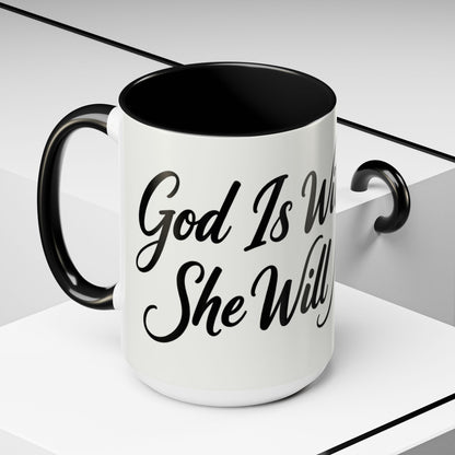 Inspirational Script Coffee Mug — "Strength Lives in Small, Steady Moments" (11/15 oz)