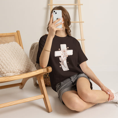 Floral Cross Tee — Delicate Bloom Christian T-Shirt